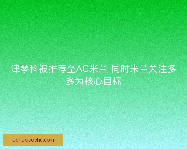 津琴科被推荐至AC米兰 同时米兰关注多多为核心目标